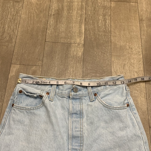 Womens Levi’s Ribcage Distressed Washed Straight Ankle Denim Jeans - Picture 5 of 11